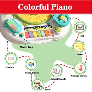 اسباب بازی میز موزیکال 7 کاره کودک با بازی ماهیگیری و صداهای حیوانات مدل Baby Activity Table Toys 618_اسباب بازی نوزادی